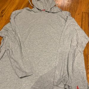 Polo long sleeve pull over hooded T-shirt